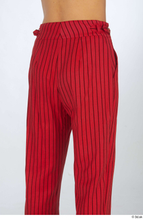 Cynthia dressed formal red striped suit red striped trousers thigh…